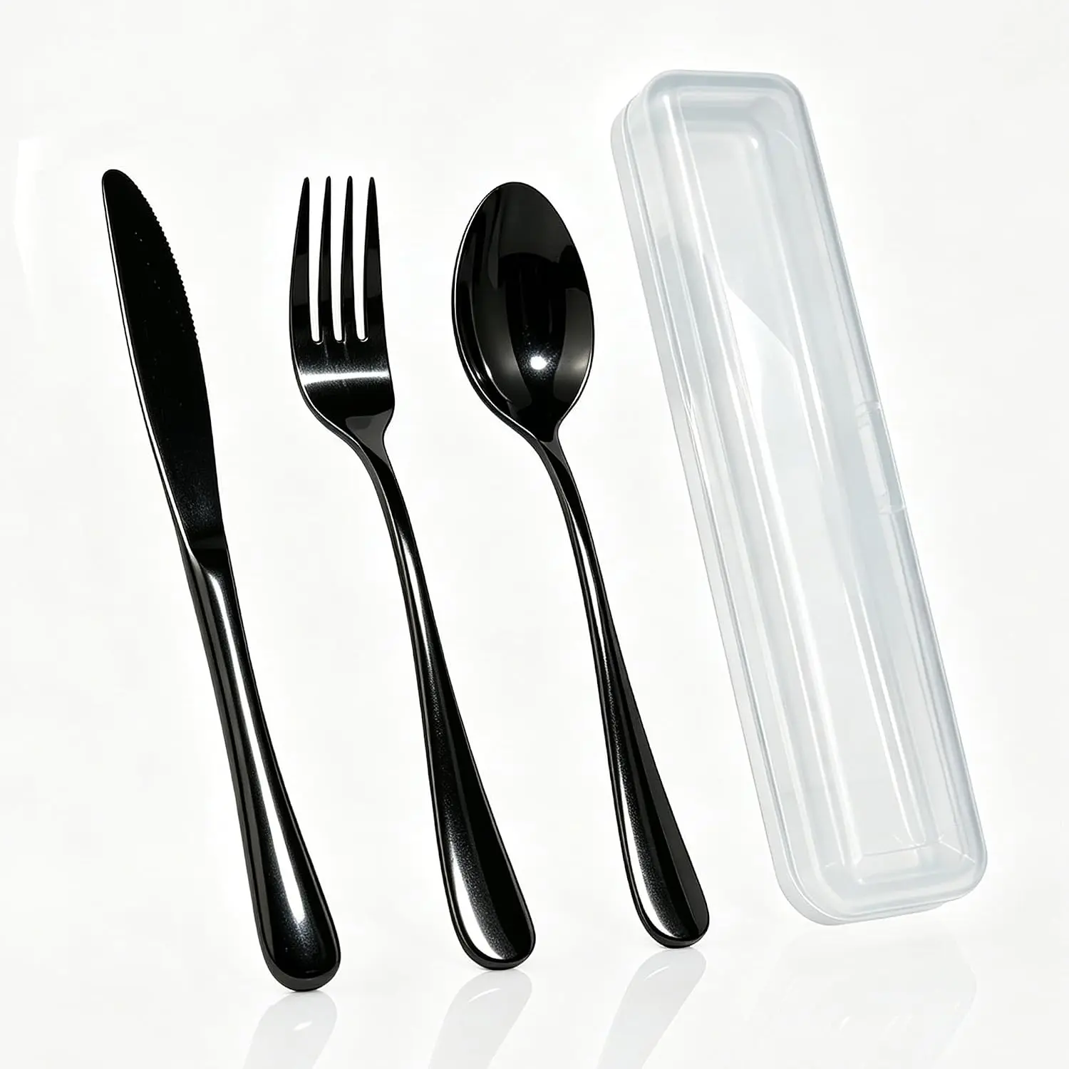 3pcs Travel Utensils Set, Stainless Steel Fork Spoon Knife,  Portable Flatware with Case Camping Cooking Cutlery, Reusable Silverware For Work Lunch, Dishwasher Safe
