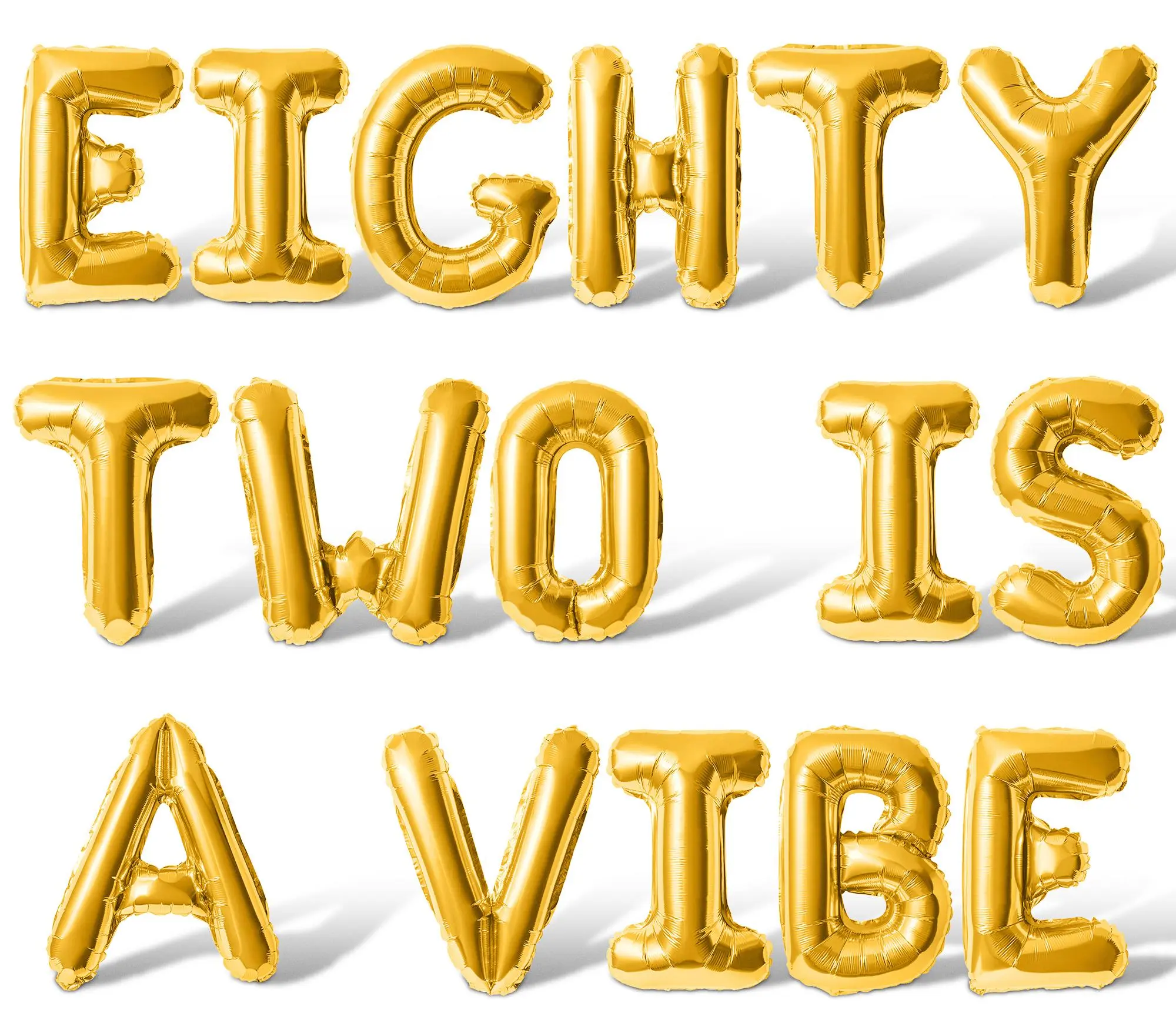 Letter Balloons - EIGHTY TWO IS A VIBE 16" Inch Alphabet Letters Foil Mylar Balloon 82nd Birthday Party Banner