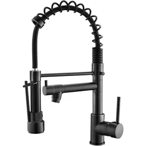 Kitchen Faucet,Kitchen Faucets with Pull down Sprayer AIMADI Commercial Style Single Handle Matte Black Kitchen Faucet with Sprayer AIMADI
