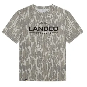 Mossy Oak Bottomland Washed Out Tee - Ultra Soft Breathable Camo T-Shirt with LANDCO Logo & Stretch Material for Max Comfort