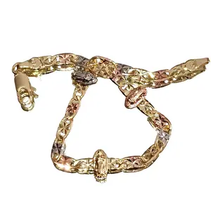 Tri-color Gold filled 20 mm long Virgen of Guadalupe Bracelet is a stunning fashion accessory for women water resistant