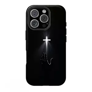 Cross & Hand Pattern Anti Fall TPU Full Coverage Phone Case for iPhone 17 16 15 14 13 12 11 Pro Max Plus Samsung Galaxy S25 S24 S23 S22 S21