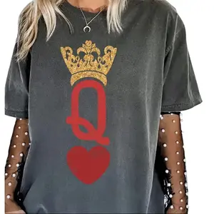 Queen of Hearts Vintage Inspired Tee, Valentine's Day Gift T shirt, Birthday Gift Girl, Hearts t shirt, Gift for Girl friend, Fashion Cotton, Full Colors, Full Sizes, For Men, For Women