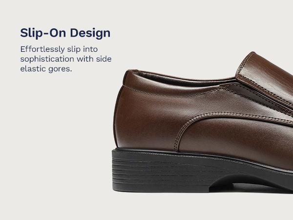 Bruno Marc Men's Classic Square Toe PU Leather Loafers