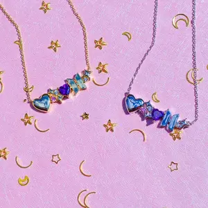 Kpop Purple Heart Necklace Kpop Purple Heart Necklace