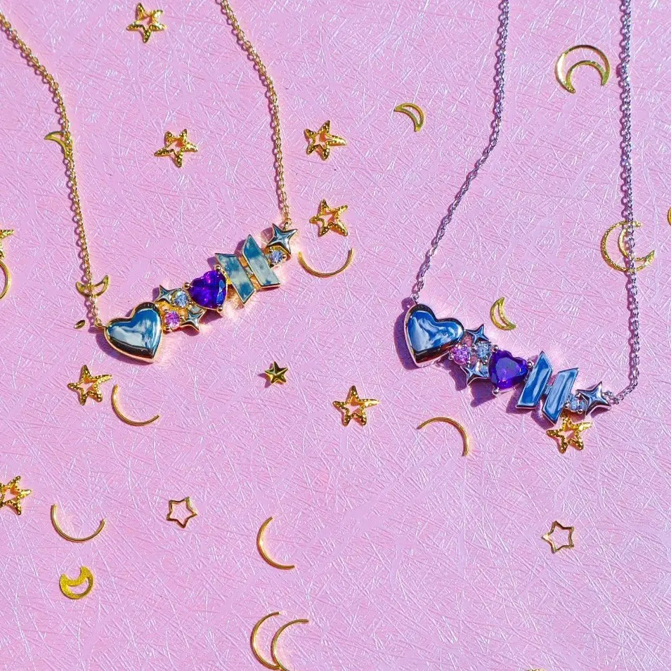 Kpop Purple Heart Necklace Kpop Purple Heart Necklace