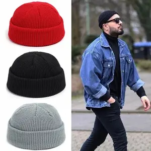 Fashion Hip Hop Beanie Knitted Hat Men Women Winter Warm Brimless Cap Cuff Docker  Couple Street Sport Beanies Hats