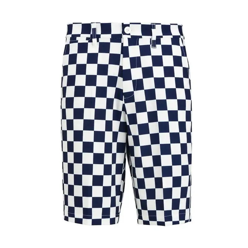 Lesmart Plaid Golf Shorts, High Elasticity, 4-Way Stretch, Classic Straight Fit, Moisture-Wicking, YKK Zipper, Multiple Pockets, UPF 50+ - Fabric