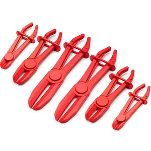 6 Pcs Hose-off Pliers, Red Nylon, Fuel Line Clamp Tool for Automotive Brake, Radiator and Coolant, Heat-resistant & Nonconductive, 3 Sizes