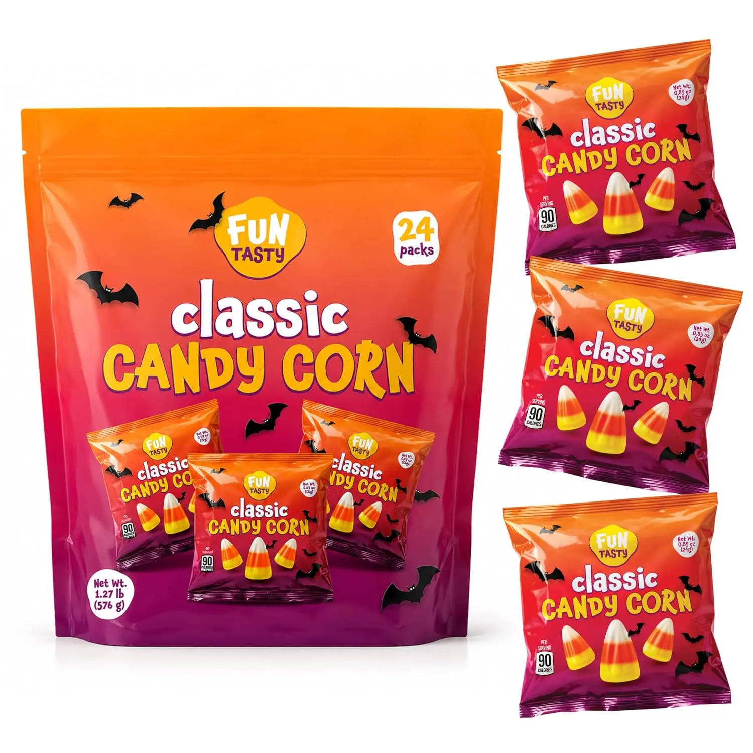 Candy Corn, Halloween Candy Individually Wrapped - 24 Packs | Old Fashioned Candy, Trick or Treat Candy, Fall Treats