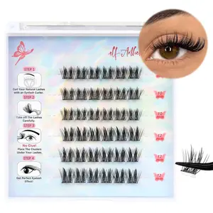 Diy Perfect Lash Clusters Self Adhesive Manga D Curl Wispy False Eyelashes 36pcs Spiky Lash Extensions 10-12mm Eyelash Clusters Makeup Accessory Lightweight Cosmetic