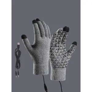 USB Rechargeable Electric Heated Gloves, Unisex Touch Screen Thermal Gloves, Winter Warm Gloves for Outdoor Sports, Fashion Accessories for Men & Women, Touchscreen Glove
