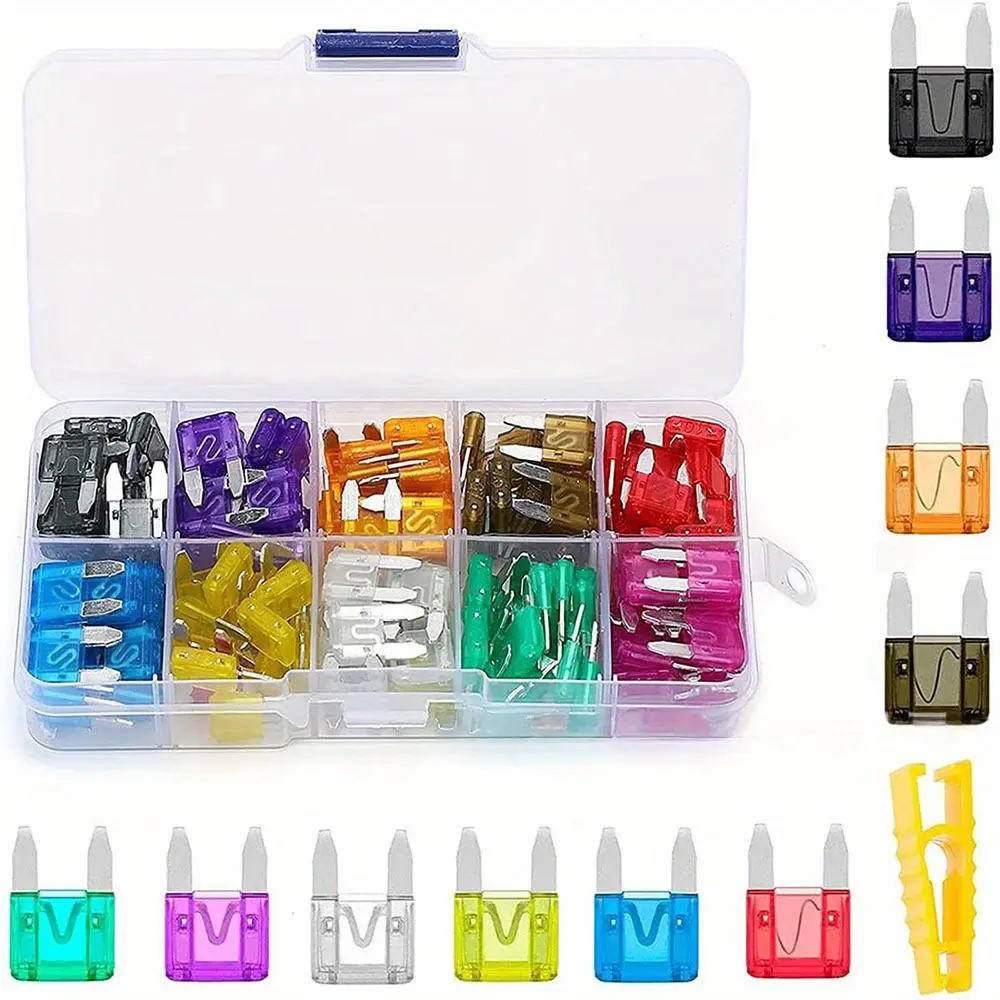 120Pcs Boxed Small Auto Insert Fuse Aluminum/Zinc Auto Fuse 2A-35A Kit - Compact Nylon and Aluminum Auto Safety Fuses for Vehicle Protection, Auto Fuse Kit Automotive