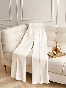 Women's Solid Color Casual Long Pants, Suitable for Business, Commuting, Stylish and Comfortable, Perfect for Daily Wear