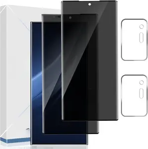 2+2 Pack Galaxy Note 20 Ultra Privacy Screen Protector and Camera Lens Protector,9H hardness Tempered Glass, 3D Full Coverage, Fingerprint Unlock, Easy to install For Galaxy Note 20 Ultra 6.9 Inch Protection Protective