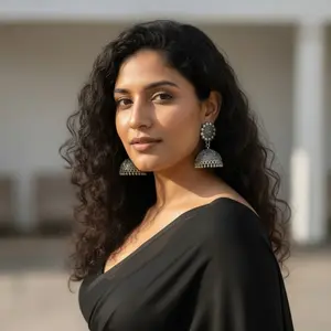 Black Oxidized Jhumka Earrings Traditional Indian Statement Jewelry for Women