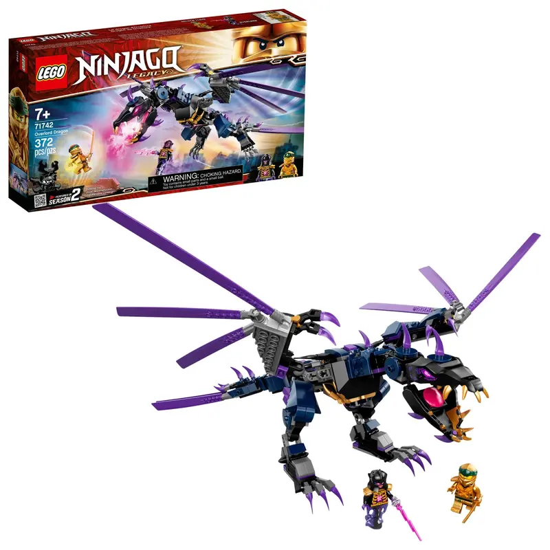 LEGO NINJAGO Legacy Overlord Dragon 71742 - 372 Pieces Set with 2 Minifigures & Purple-Winged Dragon for Ages 7+