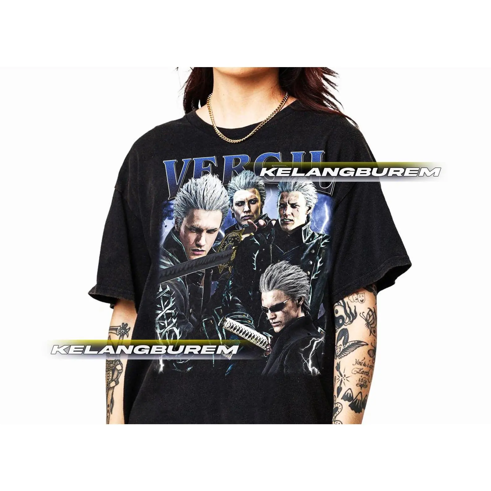 Vergil Devil May Cry T-Shirt, Dante's Brother Tee, Video Game Fan Apparel, Anime Graphic Shirt, Unisex Cotton Top