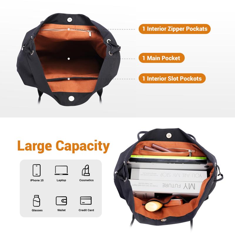 Versatile Large Capacity Tote Bag for Work & Travel Classic Black Shoulder Bag with Easy Carry Handles Perfect for Everyday Use