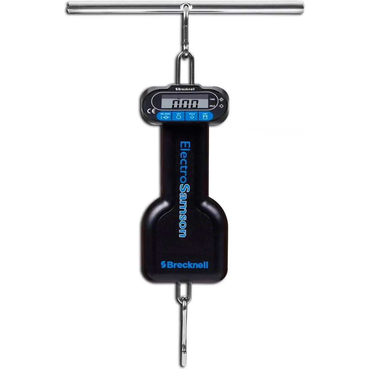 Brecknell B346231 Portable Hanging Handheld Digital Industrial Scale - 22 lbs Capacity, 0.02 lbs Precision, 3" H x 6" W x 12" L, ABS Construction, Alkaline Battery Compatible, LCD Display, Memory Tare, Metal Hooks, Carry Pouch, Included Batteries