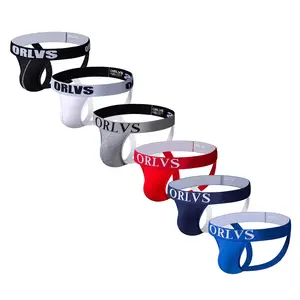 ORLVS Men's Sexy Athletic Jockstrap Underwear Low Waist Sports Thong Breathable Supporter Briefs for Gym Running Everyday Wear Cotton Casual Vibe Fast Shipping Trusted US Seller - Soft, Socks
