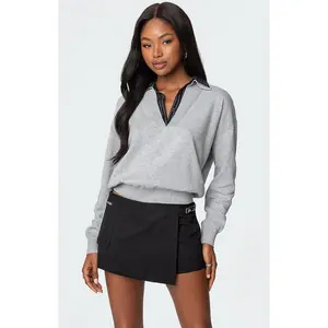 Edikted Women's Rue Double Collared Sweater