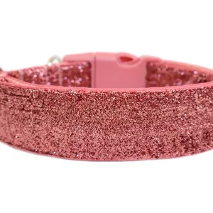 Pink Glitter Dog Collar Sparkly Glam Collar for Stylish Pups