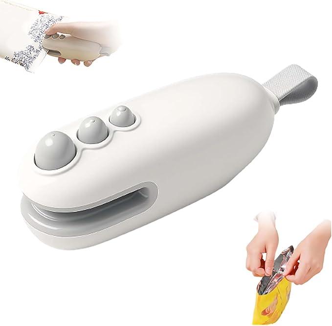 Mini Bag Sealer with Cutter, Rechargeable, Handheld Heat Sealer Machine with Magnetic, Portable Bag Sealer Heat Seal for Keep Food Fresh and Snacks Crispy