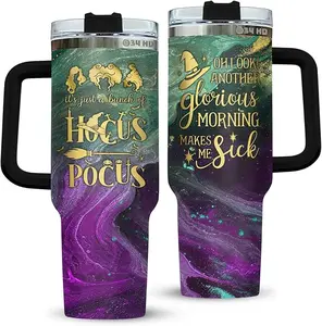 Hocus Gifts for Women, Hocus Tumbler with Handle 40oz Stainless Steel, Witch Brew Tumbler, Halloween Gifts for Movie Lovers, Sanderson Sister Gifts, Gift for your Health