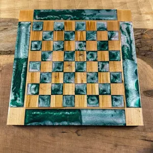Emerald Cloud Maple Wood Chess Board (INCLUDES PIECES)