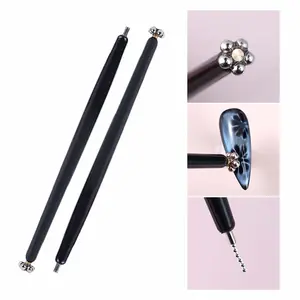 2pcs Cat Eye Nail Art Dual Head Magnet Pen, Multifunctional Magnetic Nail Tool, Nail Art Tools, Attracts Steel Beads, Creates Multiple Shapes Manicure