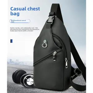 Strictly selected leather film men's shoulder bag fashion breast bag messenger bag versatile sports backpack outdoor sports travel mountaineering bag