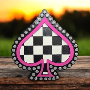 Cute Checkered Spade Car Freshie | Trendy Car Charm | Strong Scent | Handmade Car Decor