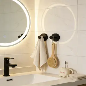 Waterproof Suction Cup Hooks 2 Pack, Heavy Duty 15lbs Bathroom Towel Hanger for Shower Kitchen Tile Glass Mirror Door, Christmas Home Essentials