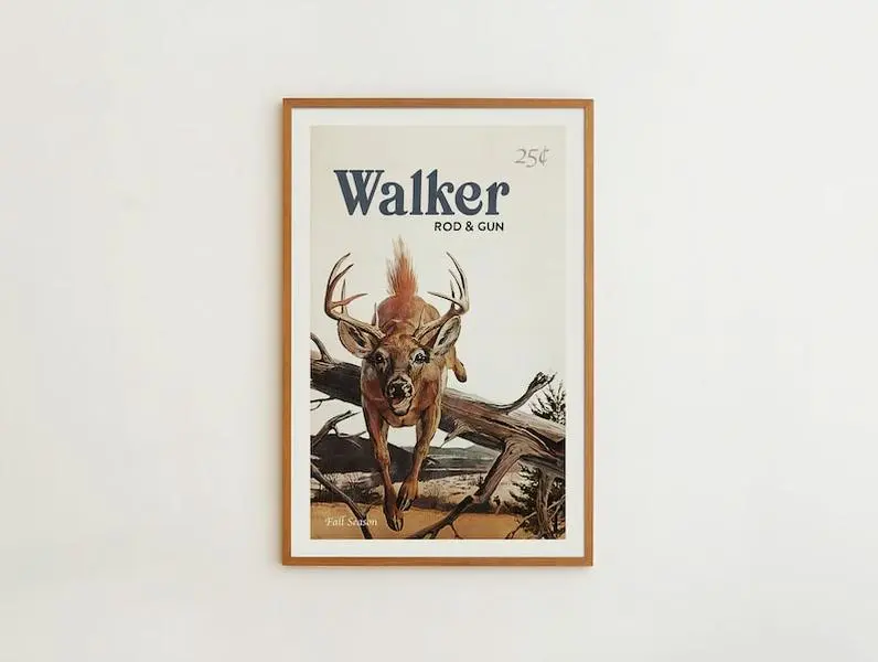 Stag Print Vintage Hunting Art Retro Fall Hunting Poster Dad Gift For Hunter Rustic Outdoorsy Wall Decor Sportsman Wildlife Deer