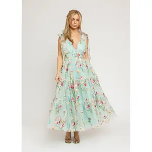 Margaret Floral Midi Dress Green