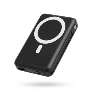 Podoru Multifunctional 10000mAh Power Bank, Wireless Magnetic Travel Charger Built-in USB C Lighting Cable, MagSafe for iPhone 17/16/15/14/13/12 Series Ultra-Slim Rechargeable Battery Charging Fast Pack Portable Dual-Port