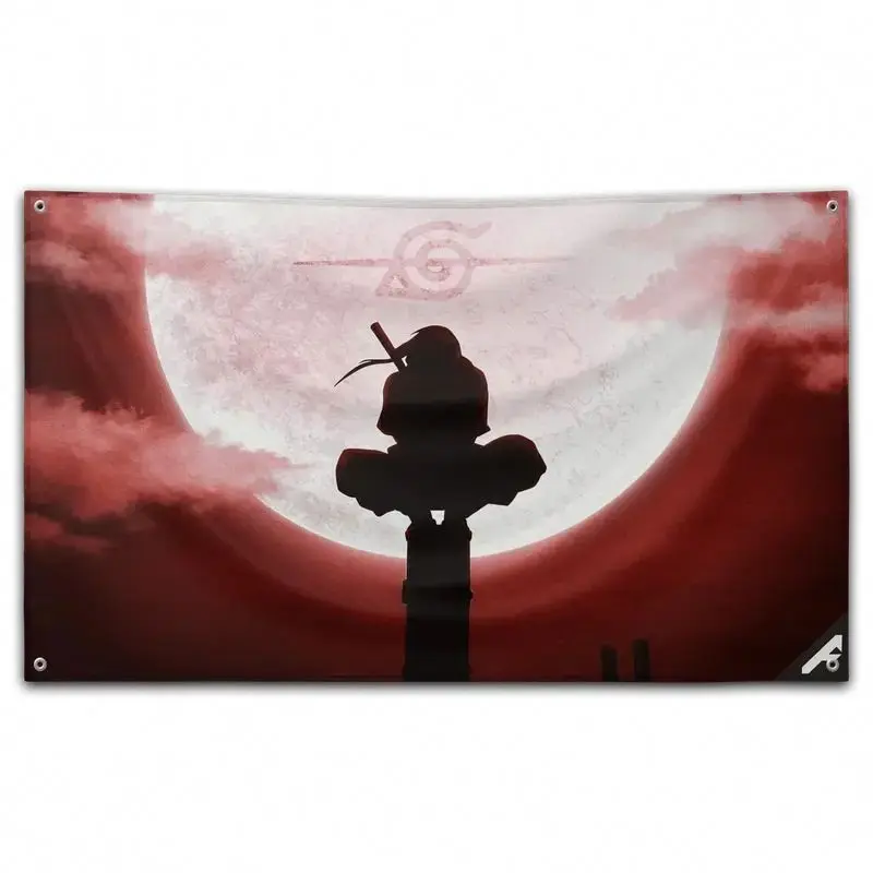 Itachi Anime Flag, Dark Ninja Wall Banner, Red Cloud Inspired Tapestry, Japanese Anime Room Decor, Dorm Wall Hanging, Fan Gift