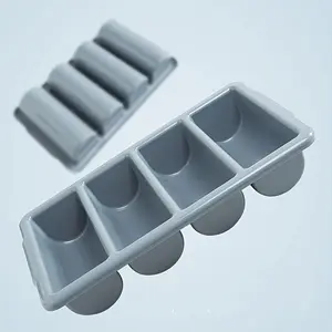 1PC   4 Compartment Cutlery Organizer with Lid Kitchen Utensil Storage Rack Drawer Silverware Tray Restaurant Hotel Utensil Organizer