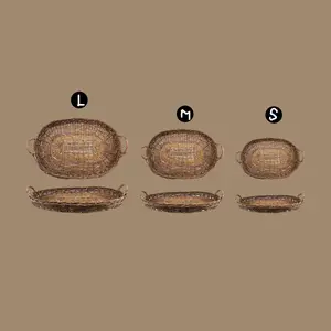Hand-Woven Wicker Tray, 3 Size Options