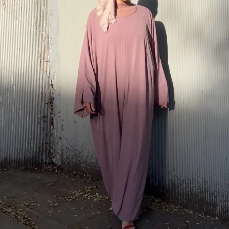 Front Slit Maxi Abaya in Blush Raspberry