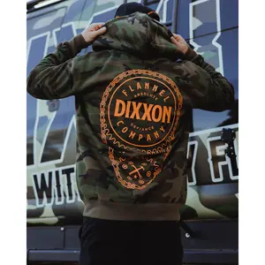 Orange Chain Driven Zip Up Hoodie - Camo