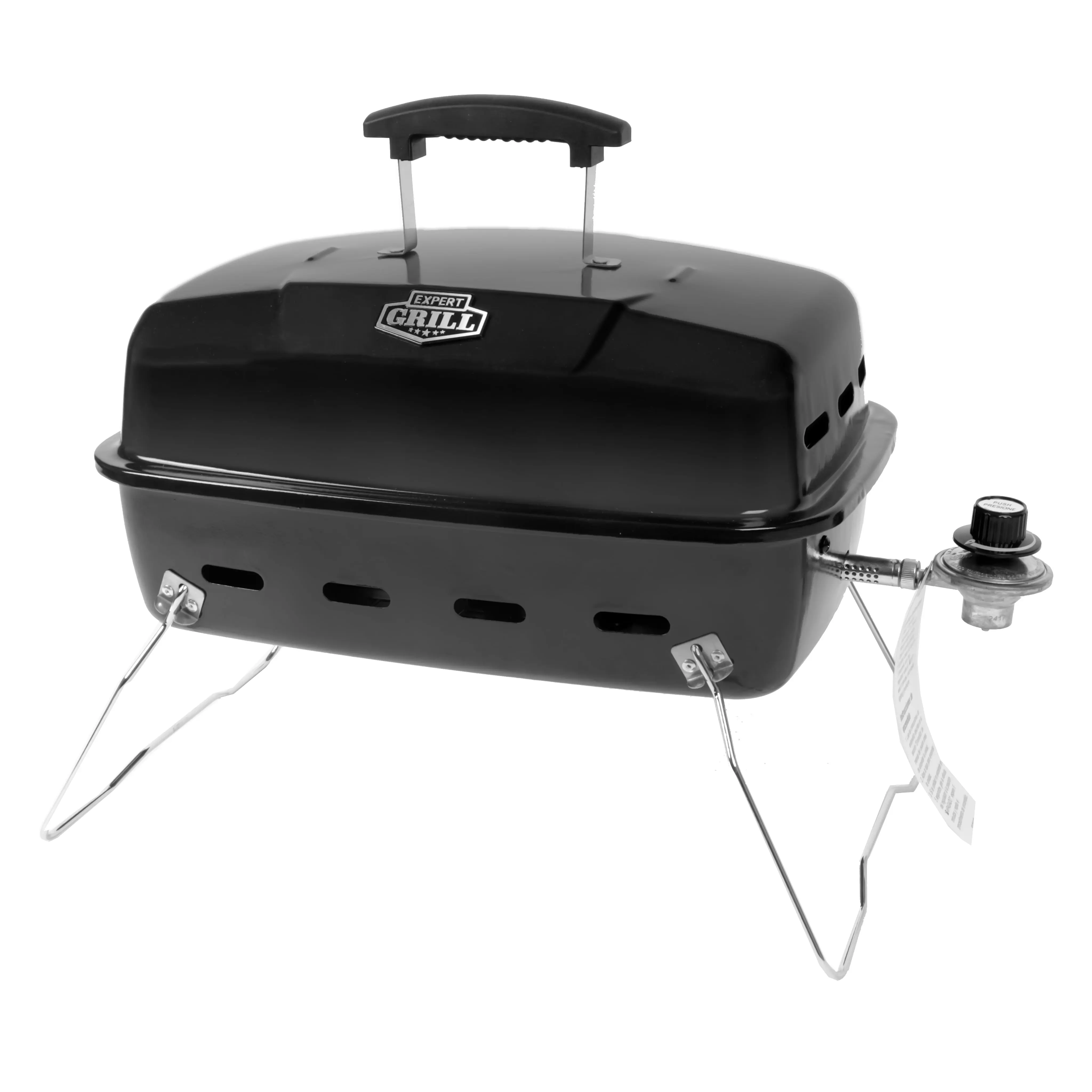 Expert Grill 1-Burner Black Portable Gas Grill, 17.5 in, with Removable Lid