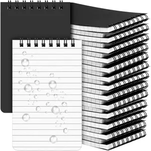 16 Pack  Notebook 3x5  Weather  Pocket Notebook Stone Paper  Notepad Little Memo Steno Note Pads Suitable for Office Outdoor Activities (Black)