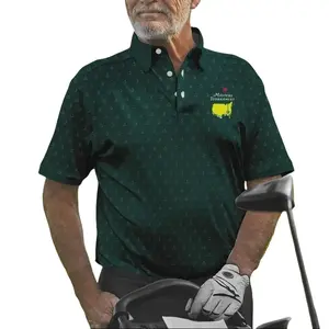 Masters Golf Polo Shirt 2026 PGA Performance Outdoors Shirt Pattern Cup Dark Green - Full Size Range Casual Short Sleeve Fitted Top