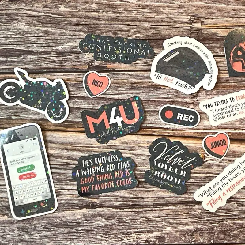 Caught Up Holographic Sticker Set | Dark Romance Inspired | Bookish, Water Resistant