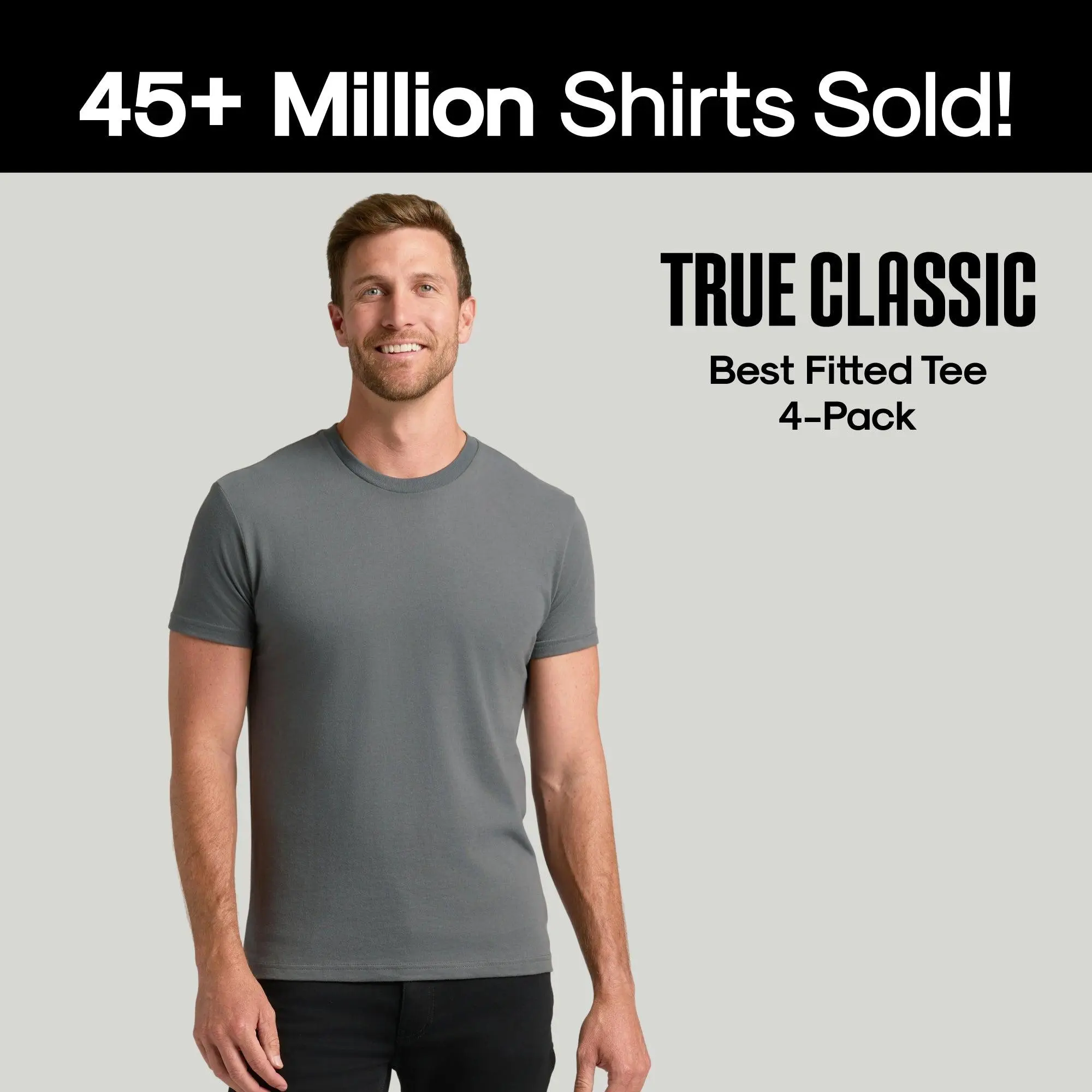 True Classic Men’s 4-Pack Short Sleeve Crew Neck T-Shirts – Premium Fit for Everyday Comfort & Casual Style True Classic Men’s 4-Pack Short Sleeve Crew Neck T-Shirts – Premium Fit for Everyday Comfort & Casual Style