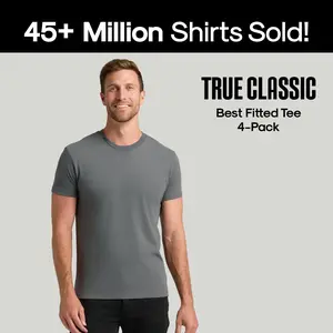 True Classic Men’s 4-Pack Short Sleeve Crew Neck T-Shirts – Premium Fit for Everyday Comfort & Casual Style