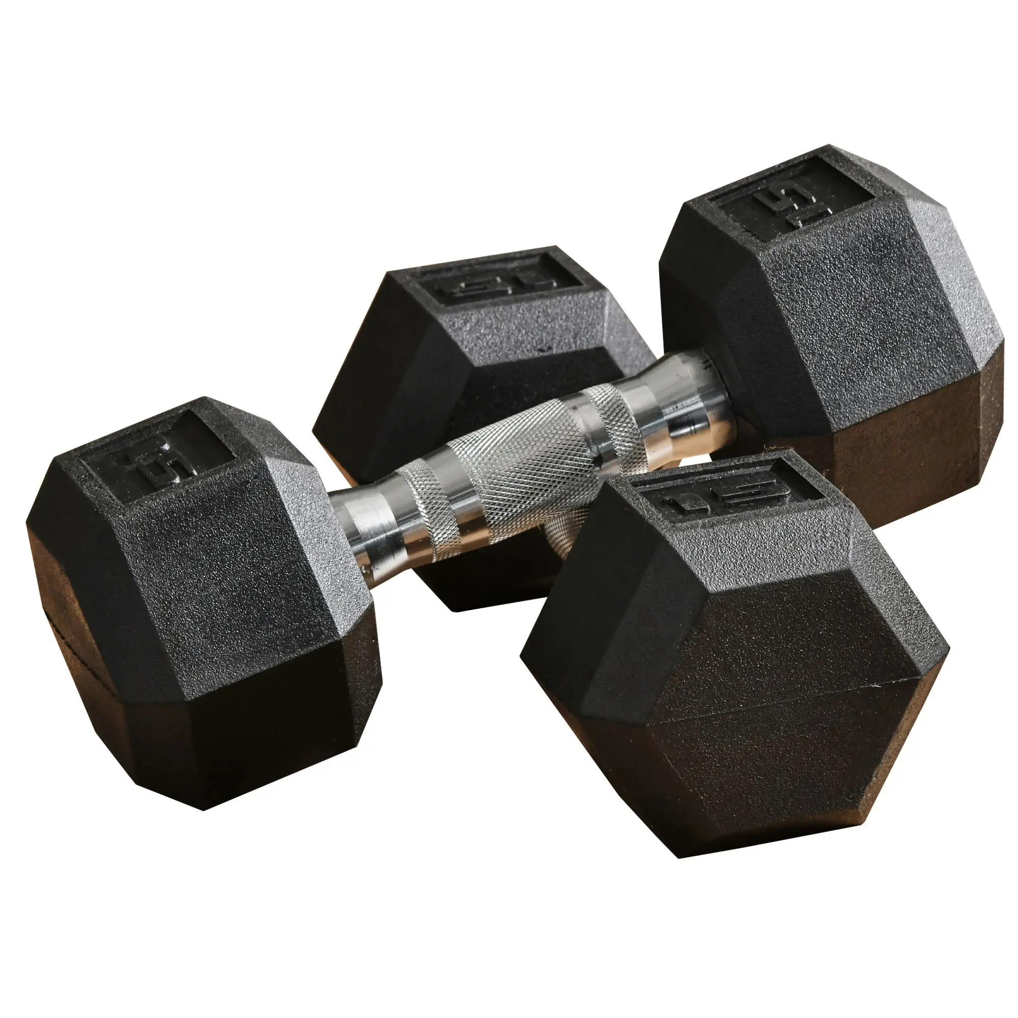 15 lbs Hexagonal Dumbbell Set of 2, Rubber Coated Strength Training Equipment with Non-Slip Metal Handles for Women, Home Gym HIIT & Resistance Training, Arm Workout For Woman, Functional Training Workout
