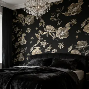 Vintage Floral Self-Adhesive Wallpaper with Roses, Decorative Wallpaper, 44cm X 300cm, Washable Seamless Decor for Living Room & Bedroom, Elegant Home Decoration